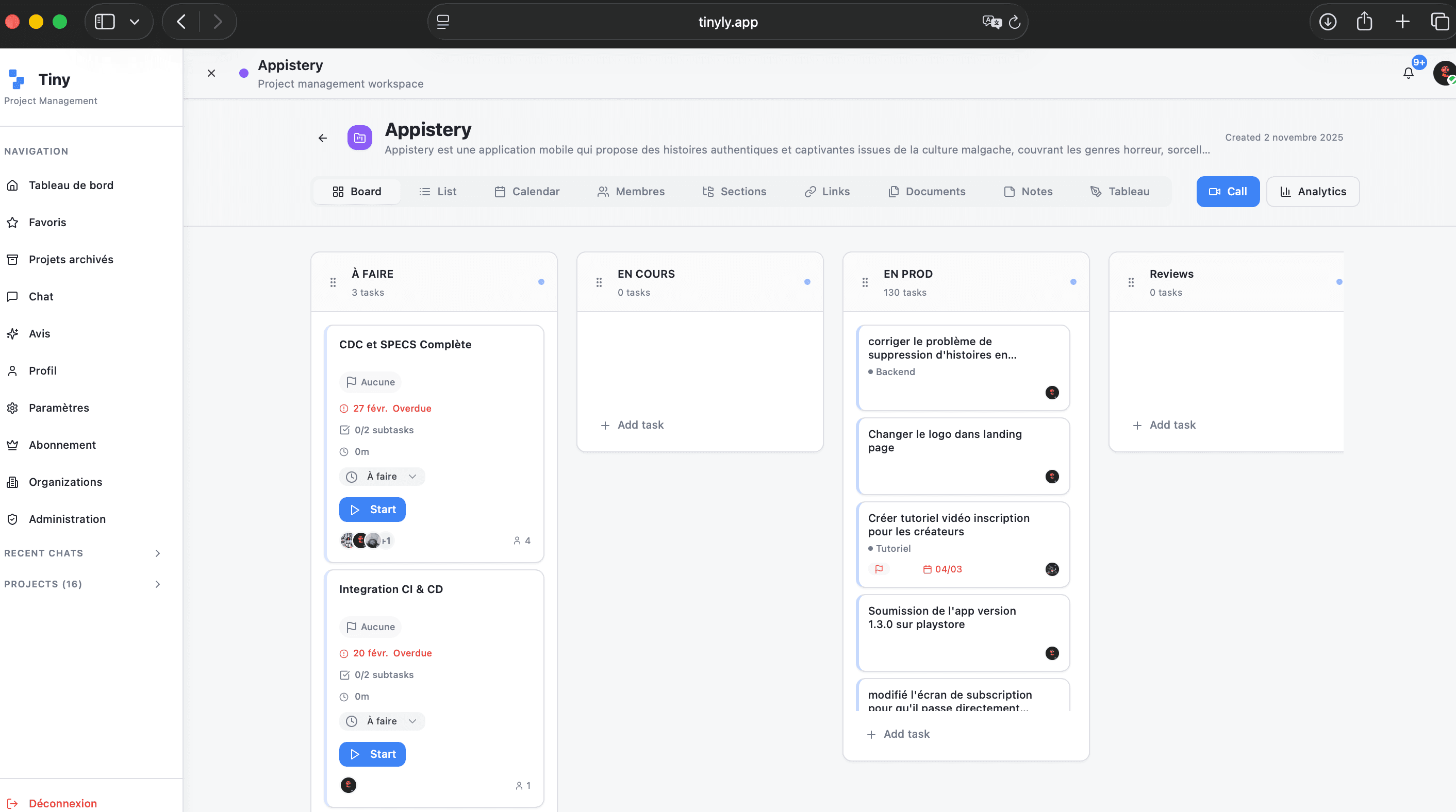 Tiny — Manage, collaborate, ship. All in one, as a team.